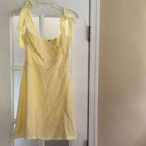 Peppermayo Yellow Sleeveless Dress with Bow Straps
